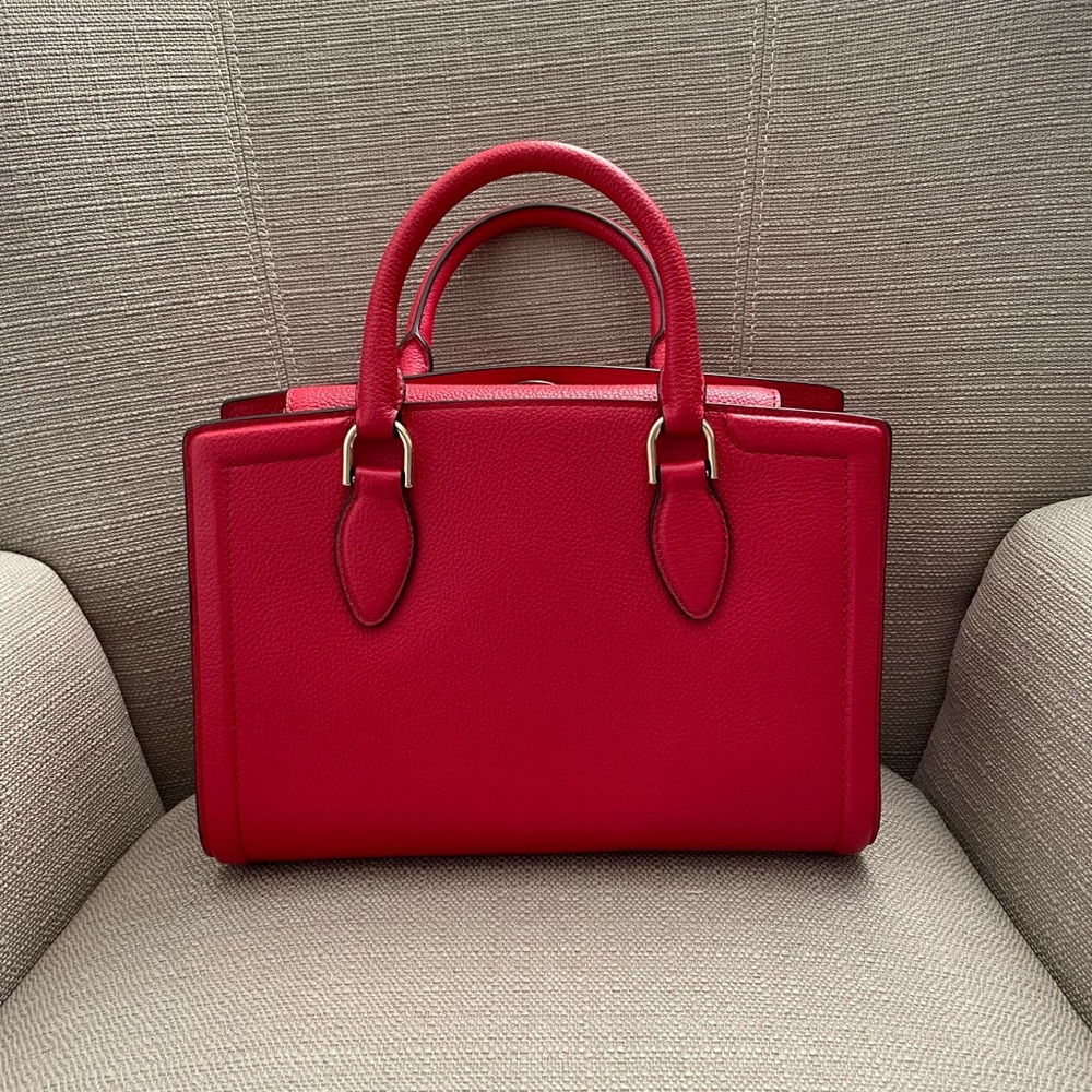 SOLD MICHAEL KORS Zoe Medium Pebbled Leather Satchel new with tags - Picture 4 of 13
